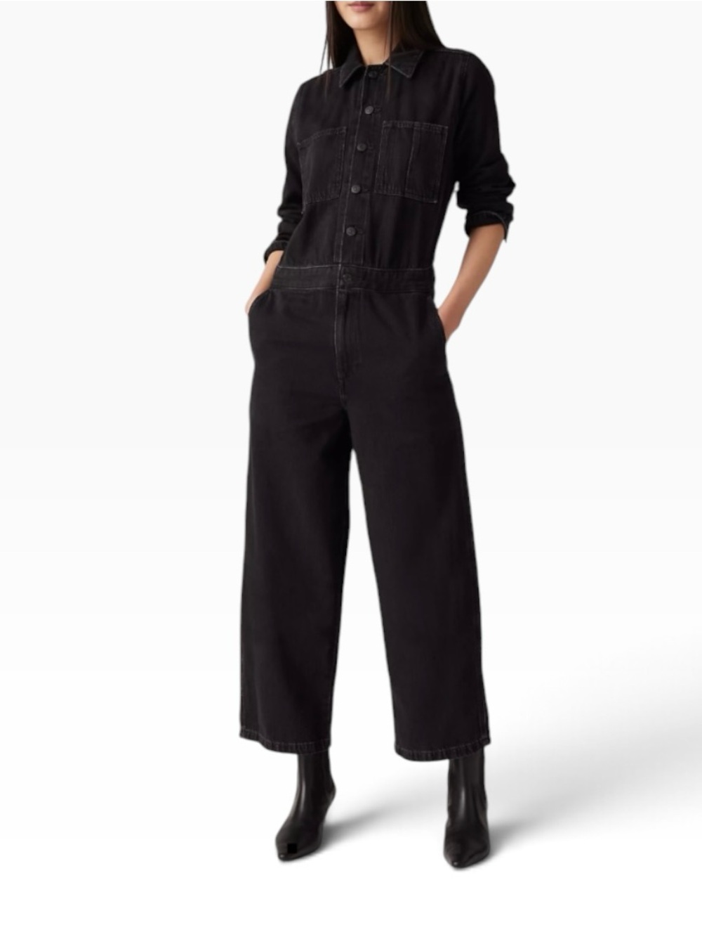 NWT LEVI’S Denim Iconic Jumpsuit Women’s in Wild Wind (Black) Size Medium